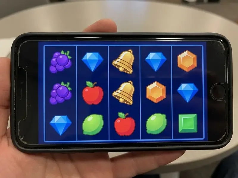 Gold Blitz mobile interface showing spin, bonus area, and menu controls.
